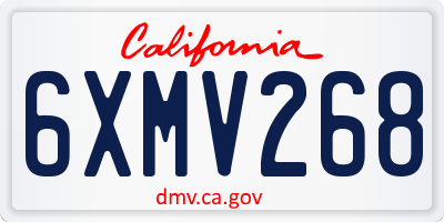 CA license plate 6XMV268