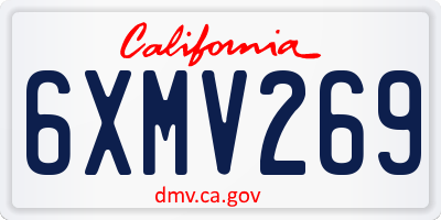 CA license plate 6XMV269