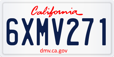 CA license plate 6XMV271