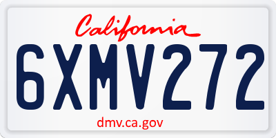 CA license plate 6XMV272
