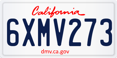 CA license plate 6XMV273