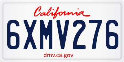 CA license plate 6XMV276