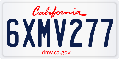 CA license plate 6XMV277