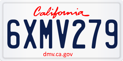 CA license plate 6XMV279