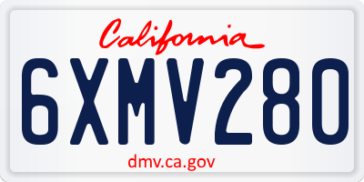 CA license plate 6XMV280