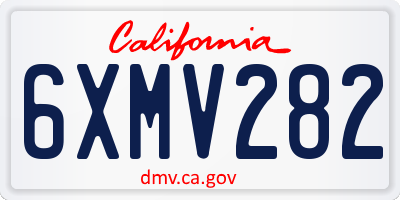 CA license plate 6XMV282