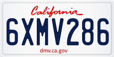 CA license plate 6XMV286