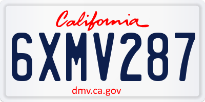 CA license plate 6XMV287
