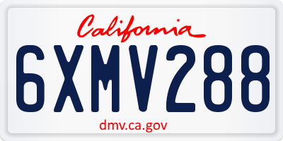 CA license plate 6XMV288