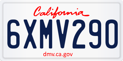 CA license plate 6XMV290