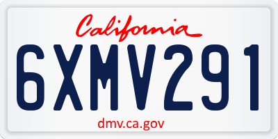 CA license plate 6XMV291
