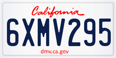 CA license plate 6XMV295