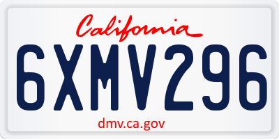 CA license plate 6XMV296