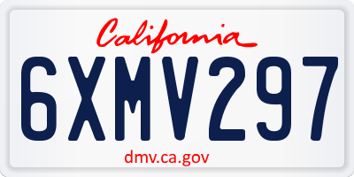 CA license plate 6XMV297