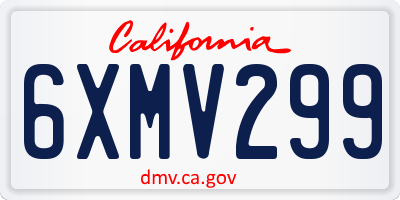 CA license plate 6XMV299