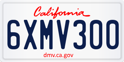 CA license plate 6XMV300