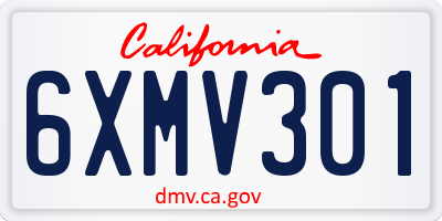 CA license plate 6XMV301