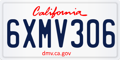 CA license plate 6XMV306