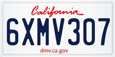CA license plate 6XMV307