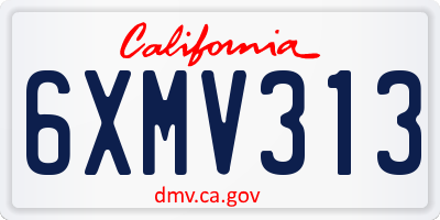 CA license plate 6XMV313