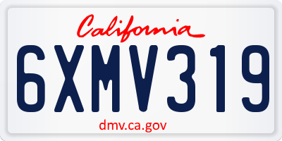 CA license plate 6XMV319