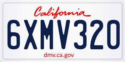 CA license plate 6XMV320