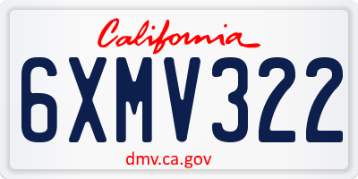 CA license plate 6XMV322