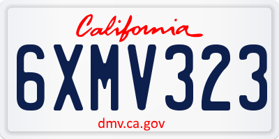 CA license plate 6XMV323