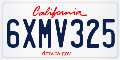 CA license plate 6XMV325