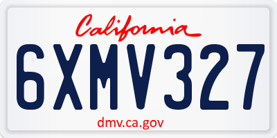 CA license plate 6XMV327