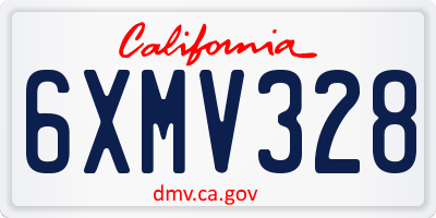 CA license plate 6XMV328
