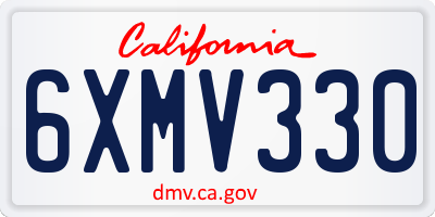 CA license plate 6XMV330