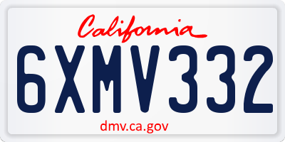 CA license plate 6XMV332