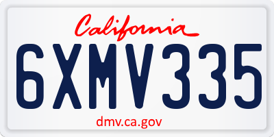 CA license plate 6XMV335