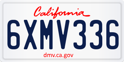 CA license plate 6XMV336