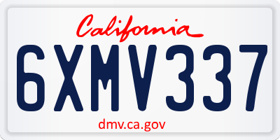 CA license plate 6XMV337