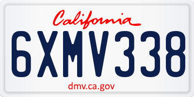 CA license plate 6XMV338