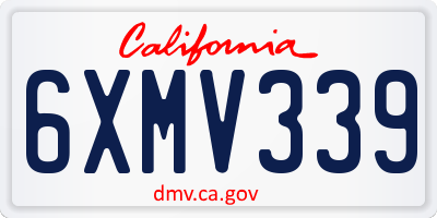CA license plate 6XMV339