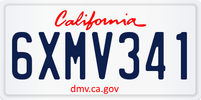 CA license plate 6XMV341