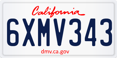 CA license plate 6XMV343