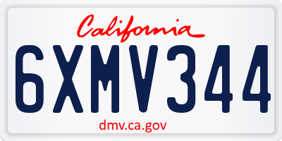 CA license plate 6XMV344