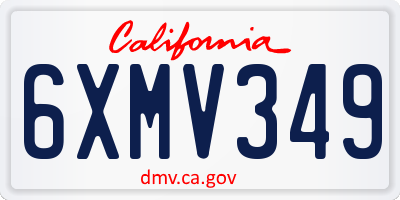 CA license plate 6XMV349