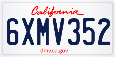 CA license plate 6XMV352