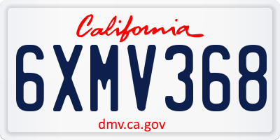CA license plate 6XMV368