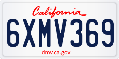 CA license plate 6XMV369
