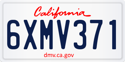 CA license plate 6XMV371