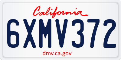 CA license plate 6XMV372