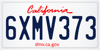 CA license plate 6XMV373