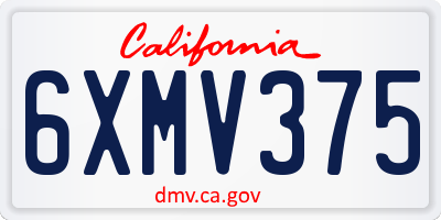 CA license plate 6XMV375