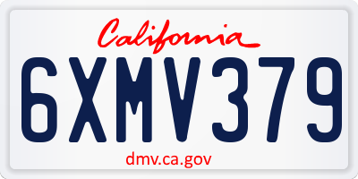 CA license plate 6XMV379